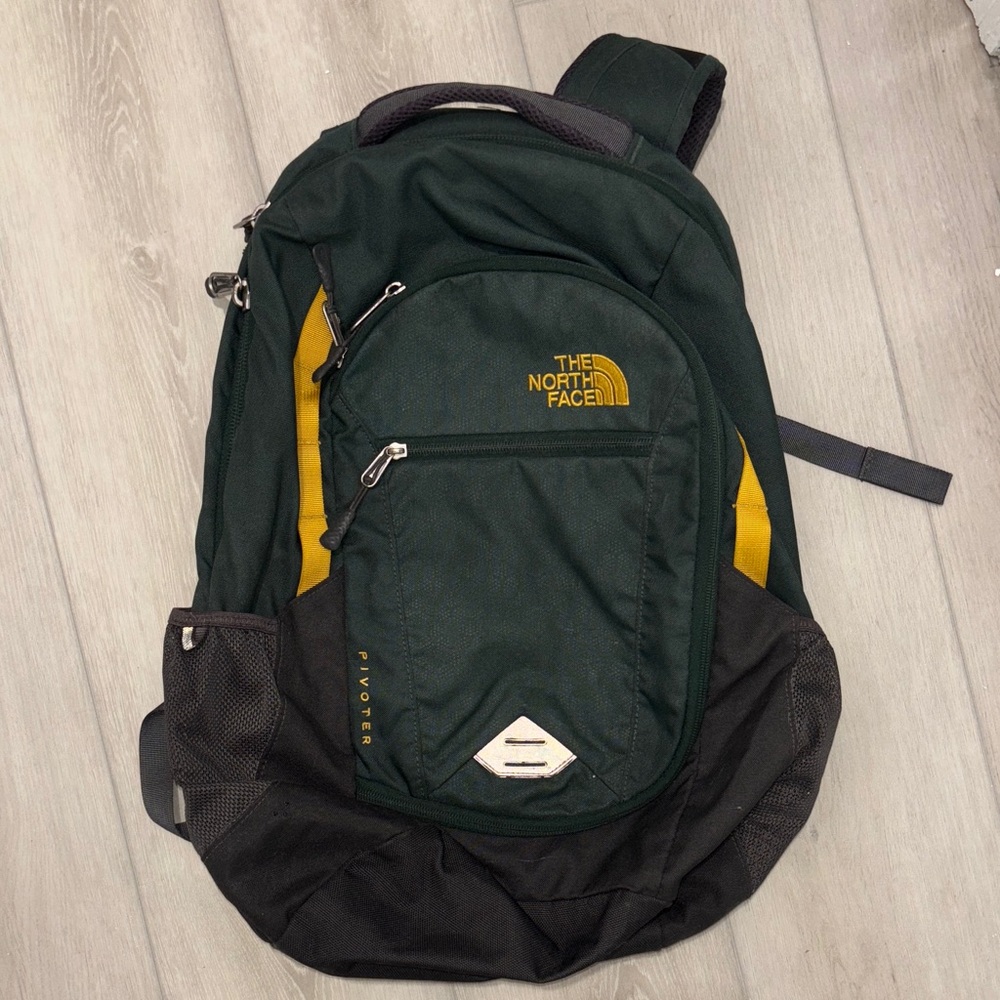 The North Face Men's Dark Green and Black Backpack